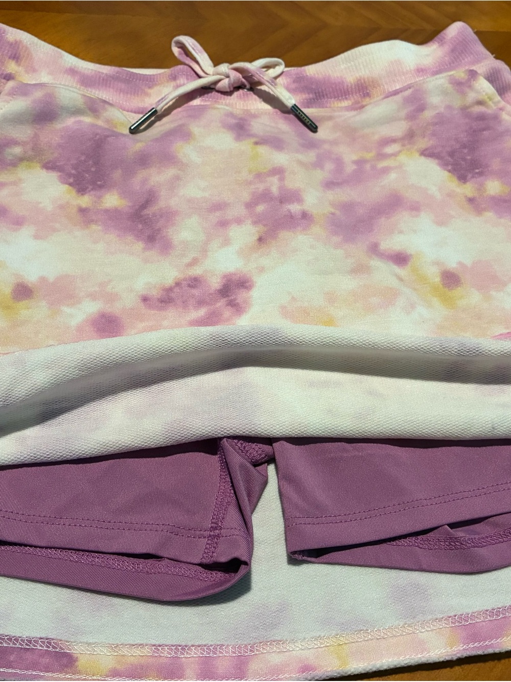 Girls' Lavender Tie-Dye Skort with Built-In Shorts
